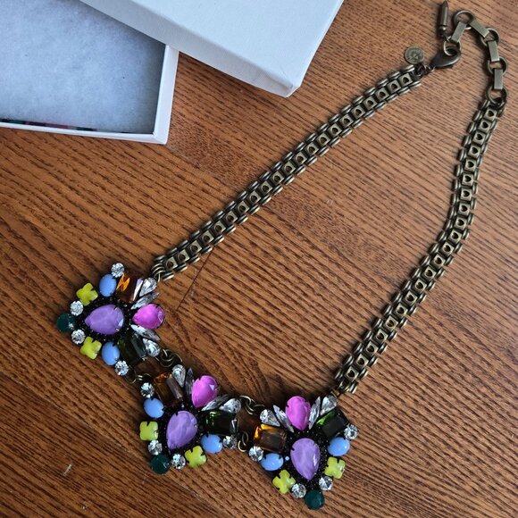 Loren Hope Beautiful Colourful Necklace with Brass Band - Picture 1 of 3